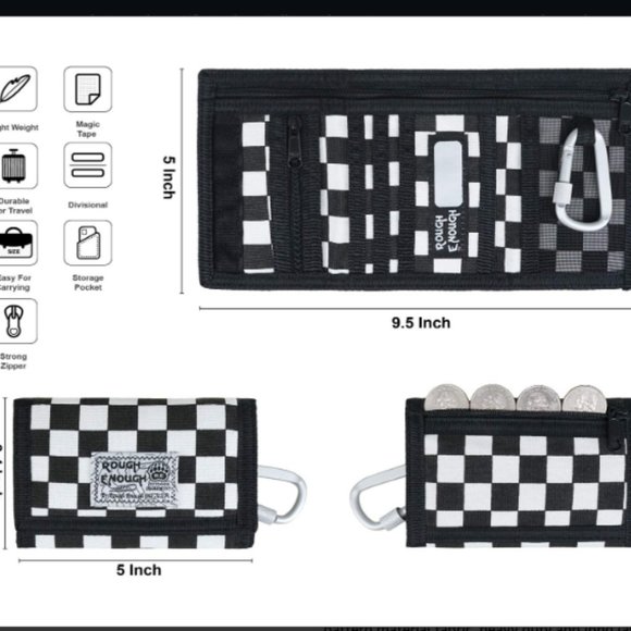 Rough Enough Canvas Travel Men Women Kids Wallet - Picture 2 of 2